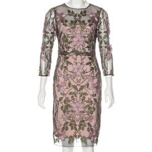 NEW Marchesa Notte Floral Embroidered LilacTulle
